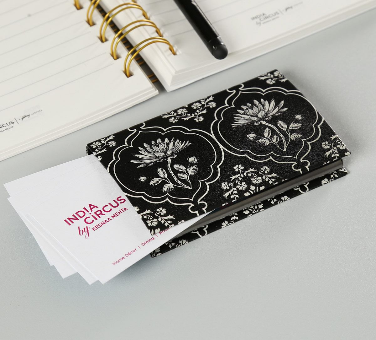 Monochrome Lotus Reiteration Visiting Card Holder