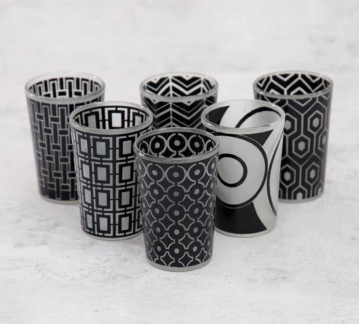 India Circus Monochrome Monologue Moroccan Glasses Set of 6