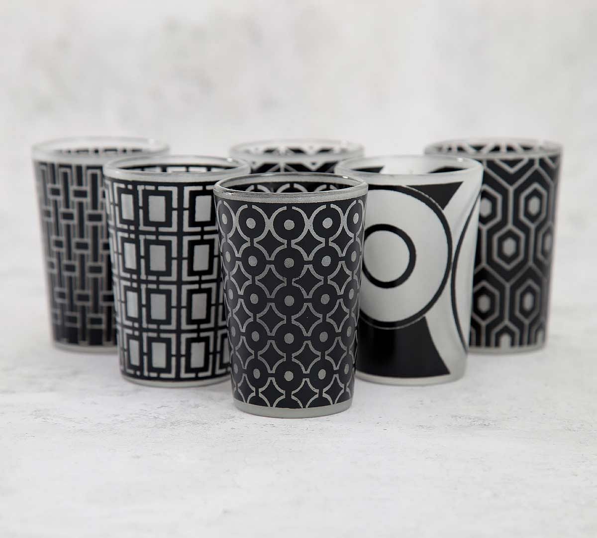 India Circus Monochrome Monologue Moroccan Glasses Set of 6