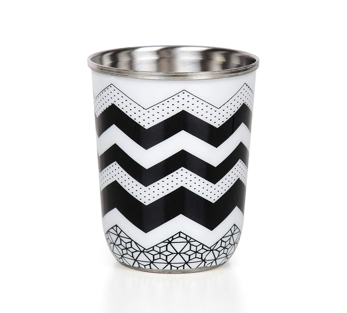 India Circus Monochrome Moonshine Steel Tumblers Set of 2