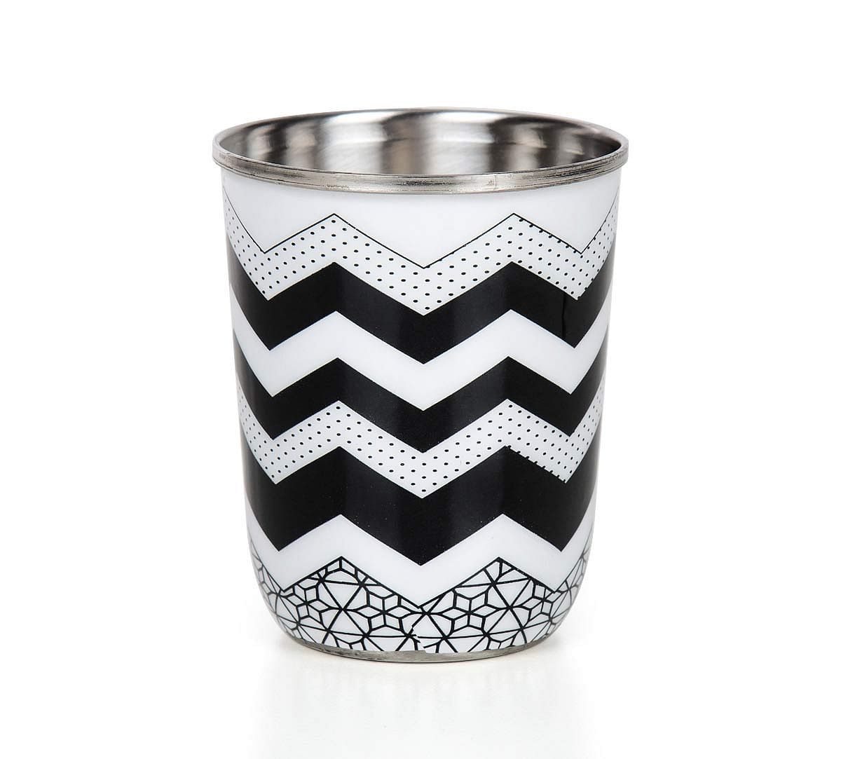 India Circus Monochrome Moonshine Steel Tumblers Set of 2