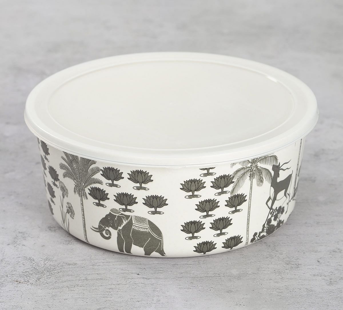 India Circus Monochrome Palatial Courtyard Bamboo Container Set