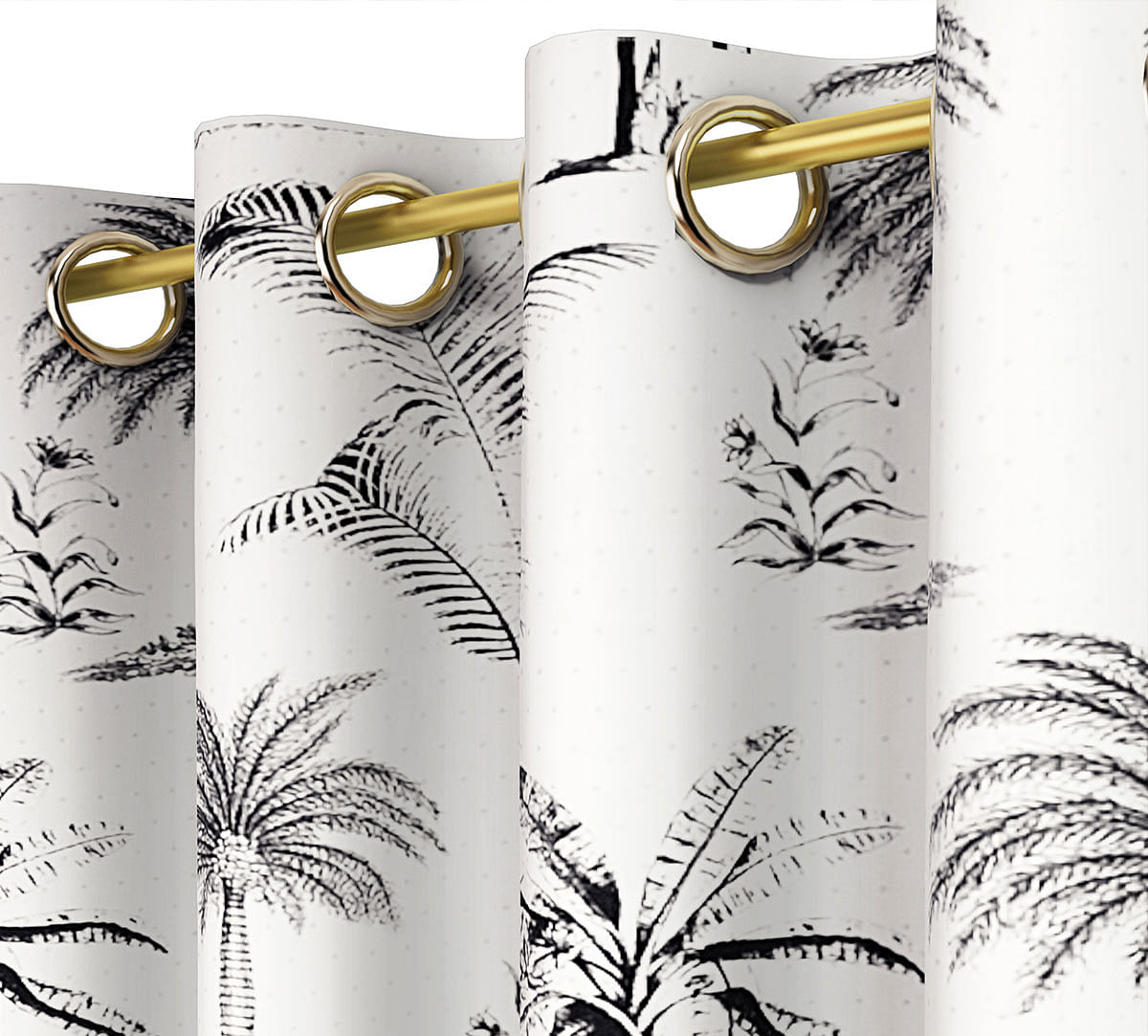 India Circus Monochrome Palms Door Curtain