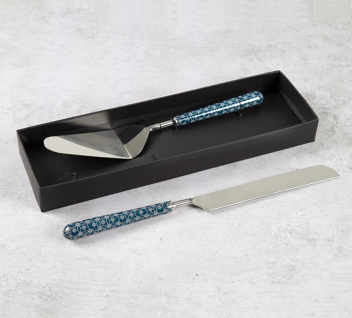 India Circus Moribund Geometry Cake Cutter and Server Set of 2