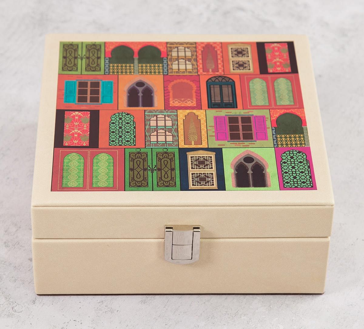 India Circus Mughal Doors Reiteration Leather Jewellery Box