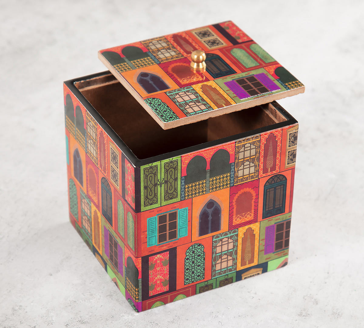 India Circus Mughal Doors Reiteration Square Storage Box