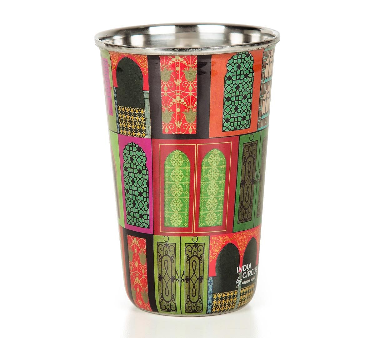 India Circus Mughal Doors Reiteration Steel Tumbler Set of 2