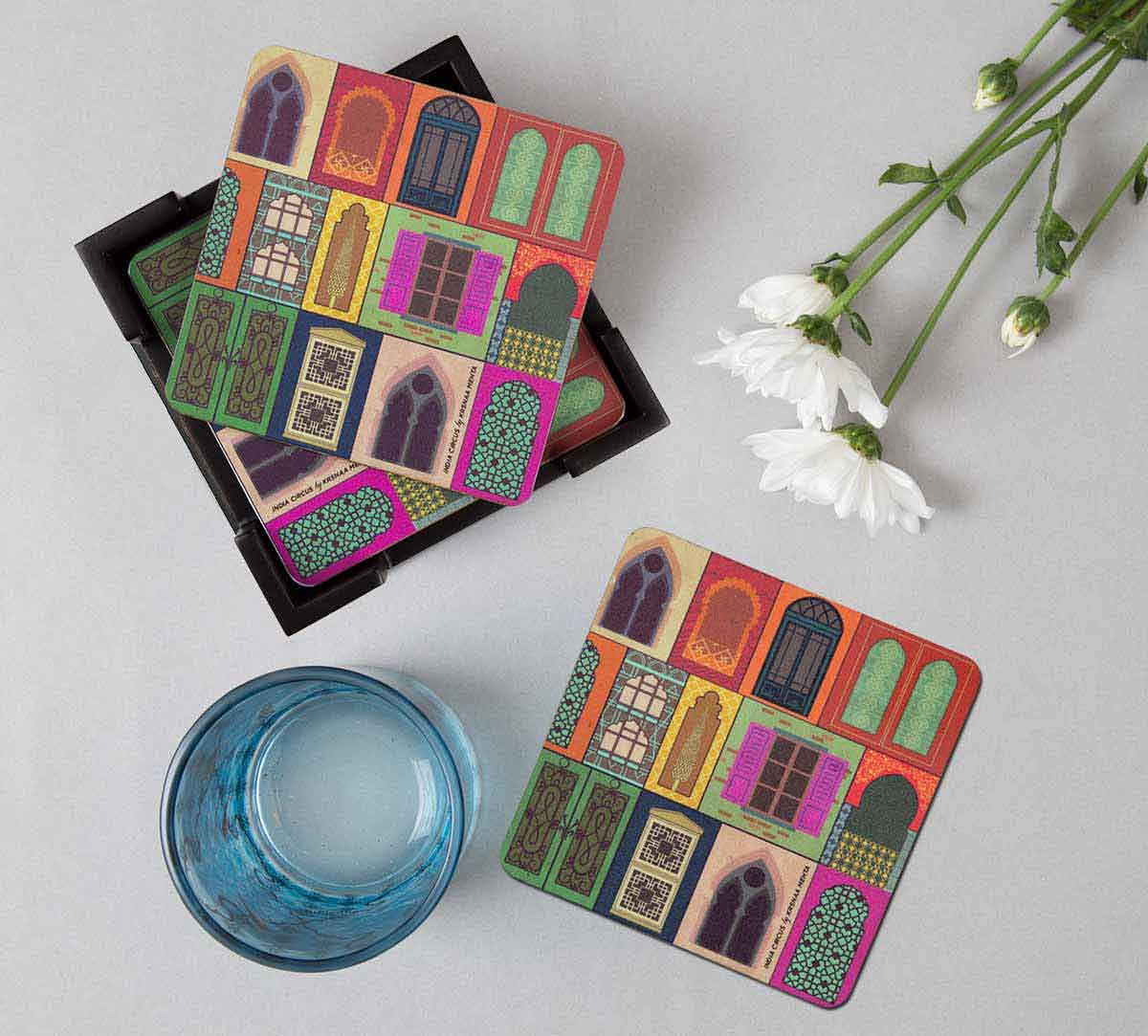India Circus Mughal Doors Reiteration Table Coaster Set of 6