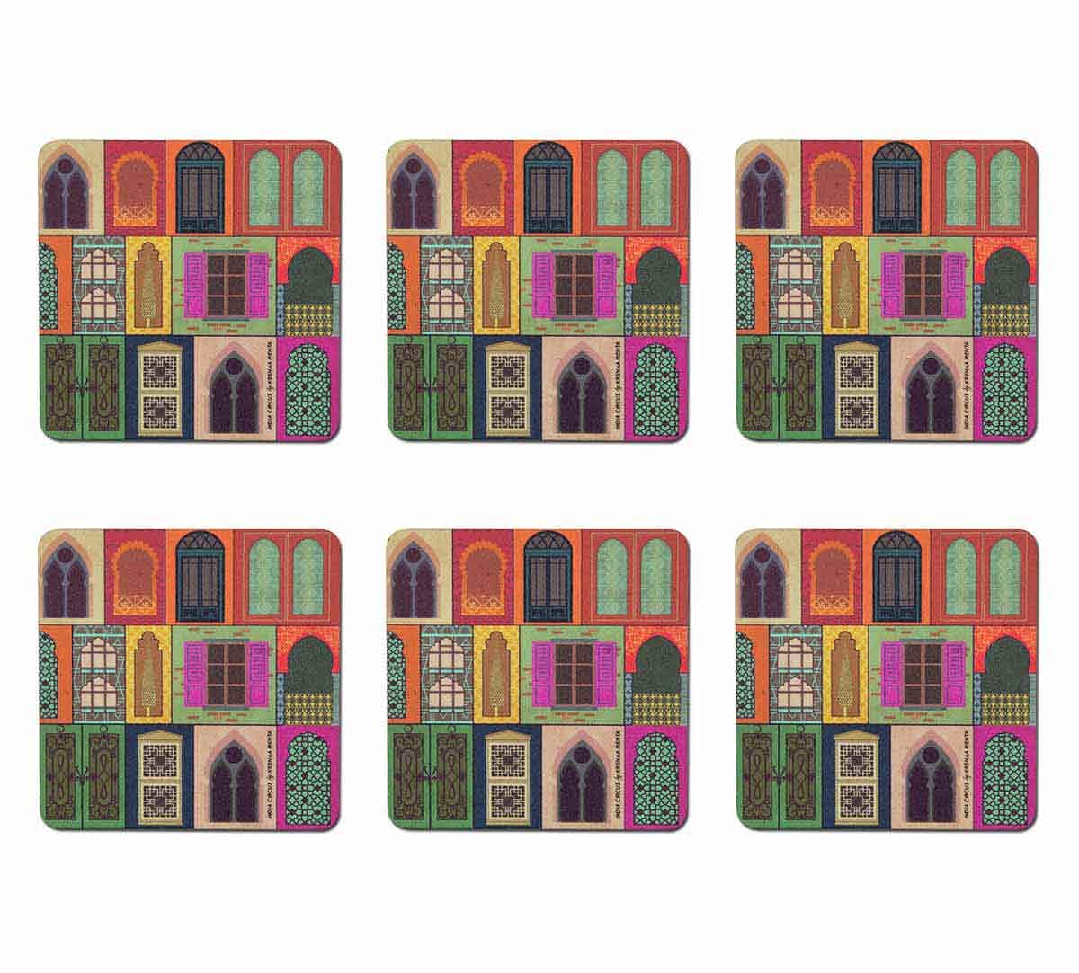 India Circus Mughal Doors Reiteration Table Coaster Set of 6