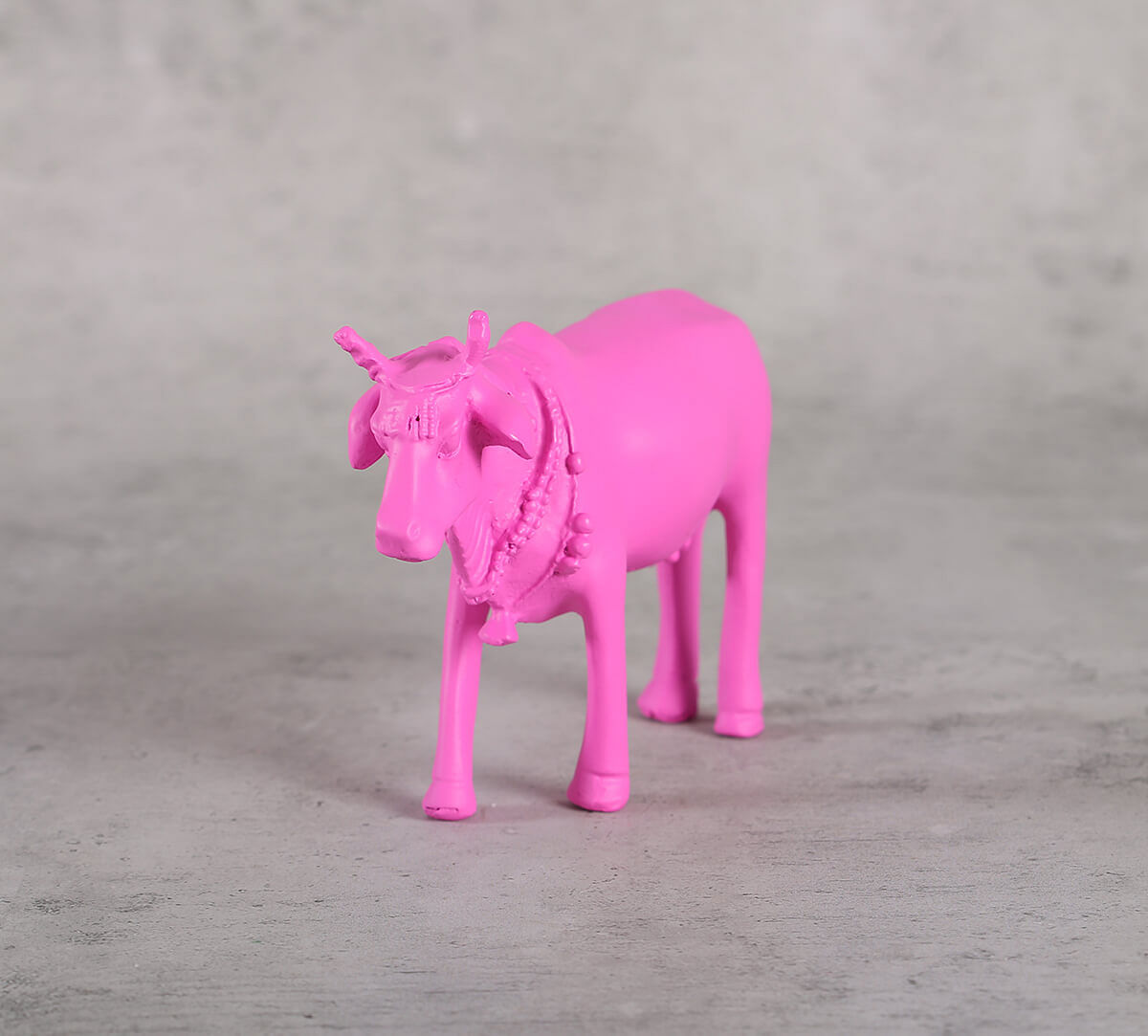 India Circus Neon Pink Cow Figurine