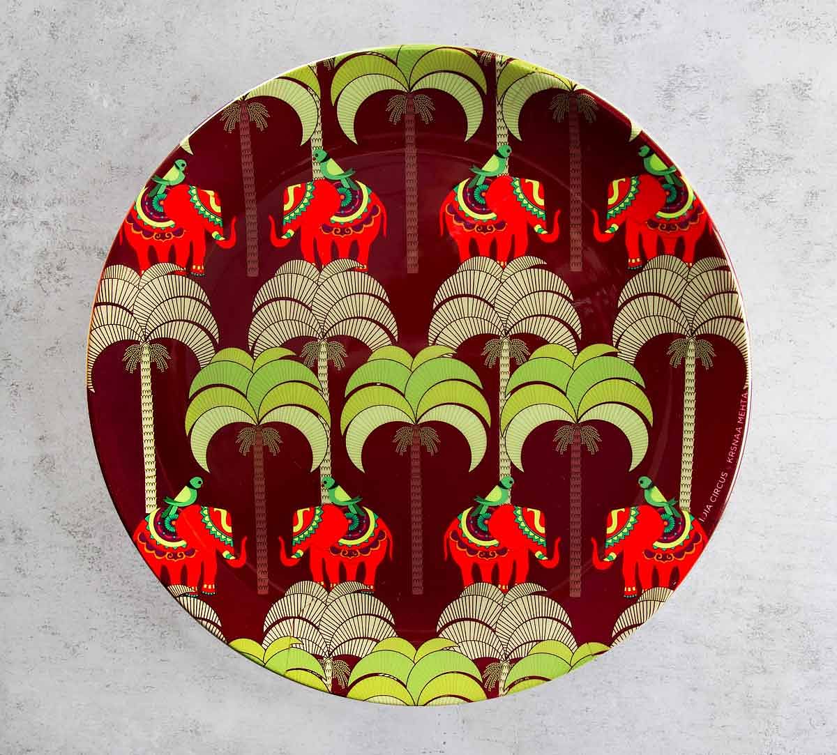 India Circus Palmeria Tusker Reiteration 10 inch Decorative and Snacks Platter