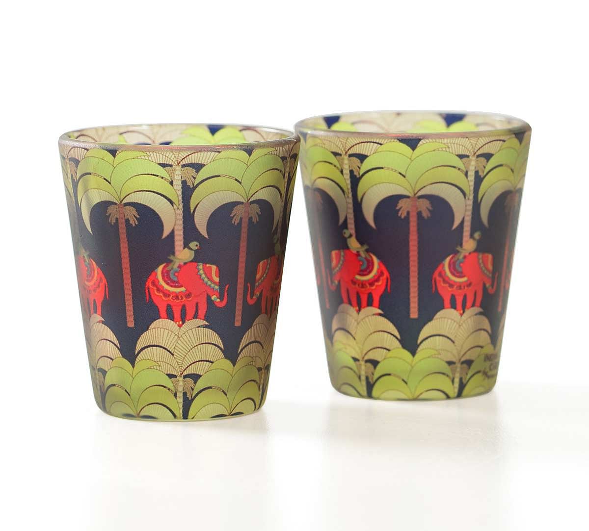 India Circus Palmeria Tusker Reiteration Shot Glasses Set of 2