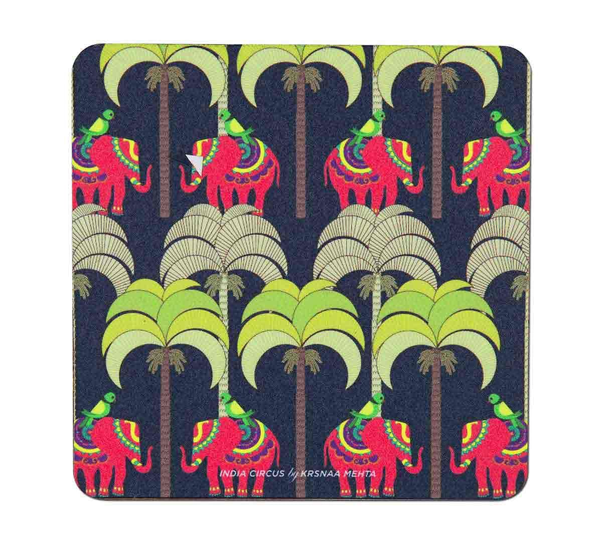 India Circus Palmeria Tusker Reiteration Table Coaster Set of 6