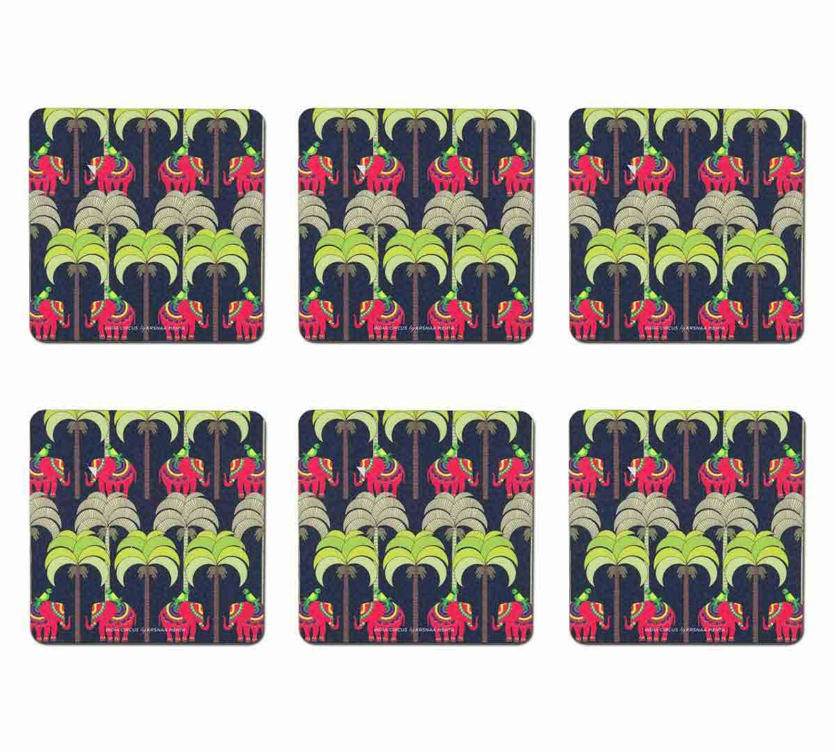 India Circus Palmeria Tusker Reiteration Table Coaster Set of 6