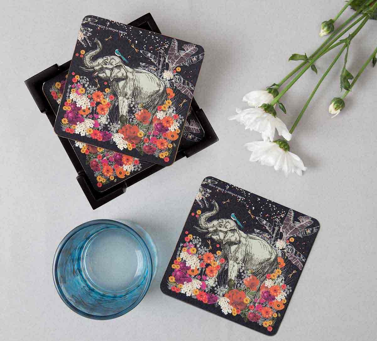 India Circus Paradise Table Coaster Set of 6