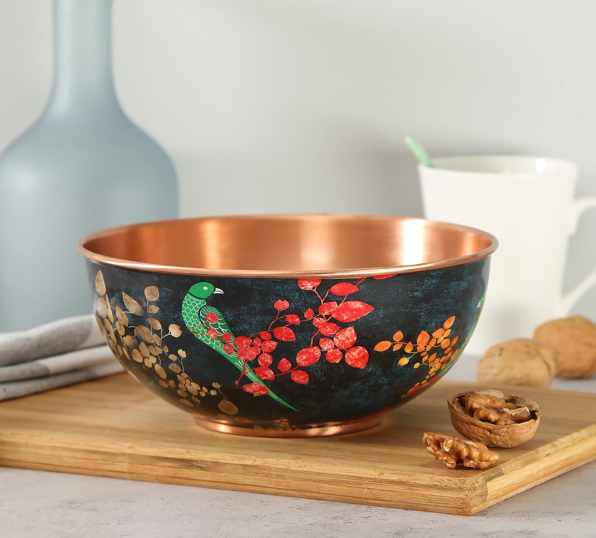 India Circus Parrots of the night Copper Bowl