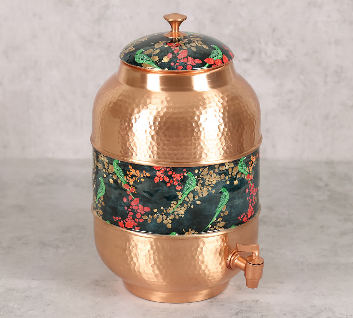 India Circus Parrots of the Night Copper Water Dispenser