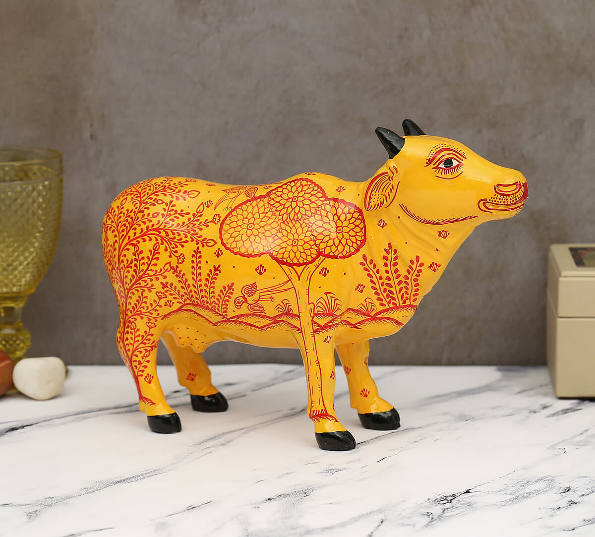 India Circus Pattachitra Art Tangerine Cow