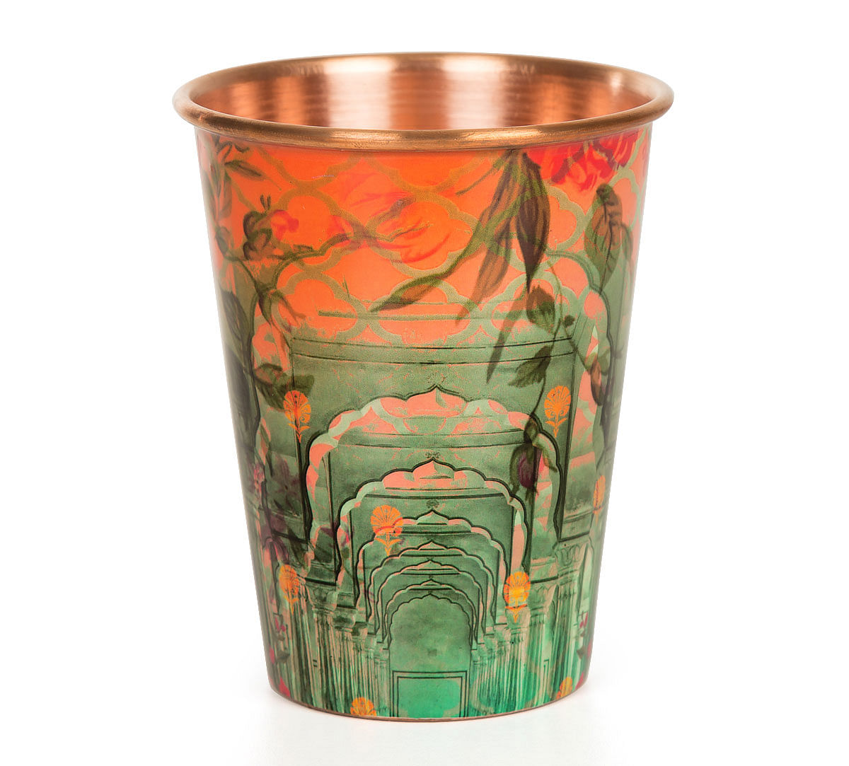 India Circus Peacock Dwar Copper Tumbler