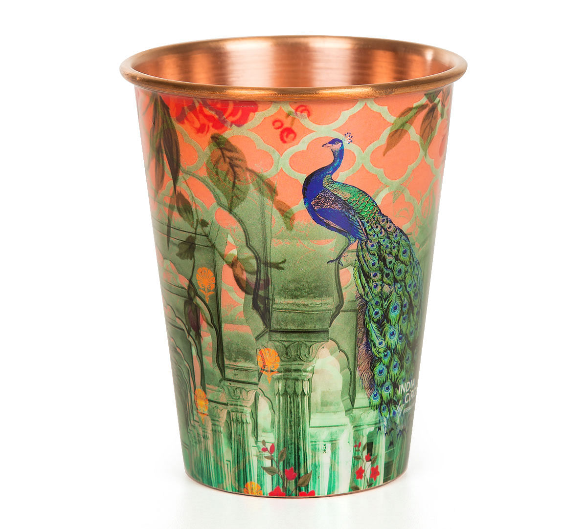 India Circus Peacock Dwar Copper Tumbler