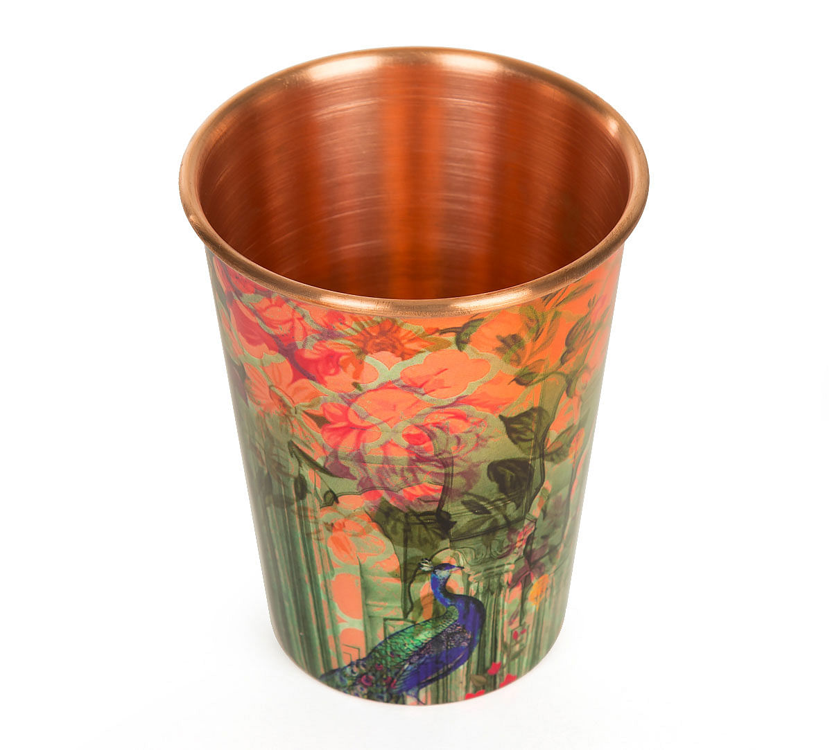 India Circus Peacock Dwar Copper Tumbler