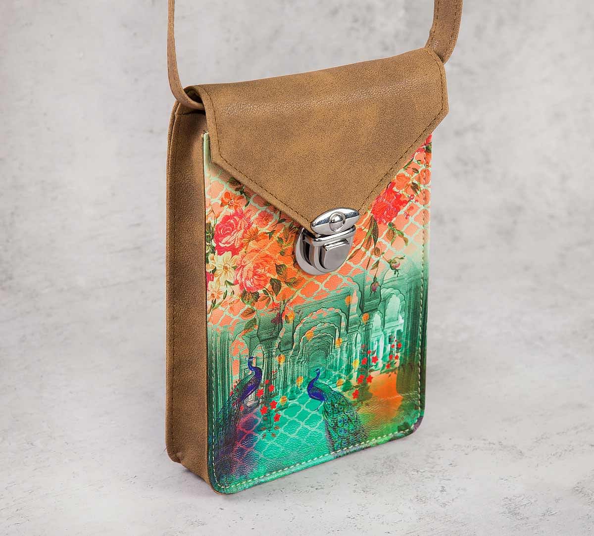 India Circus Peacock Dwar Mobile Sling Bag