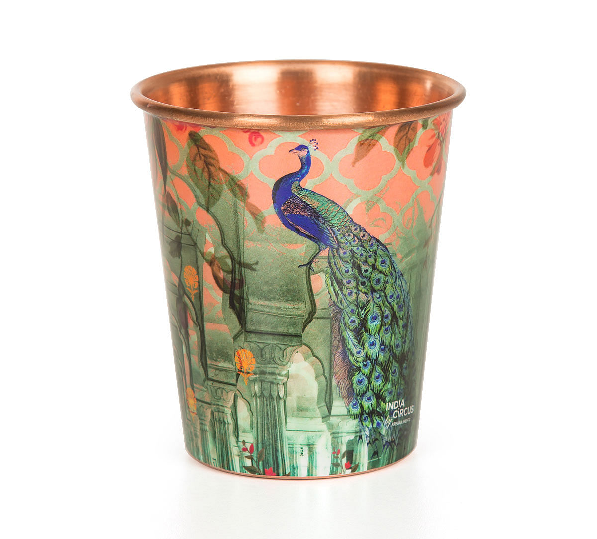 India Circus Peacock Dwar Small Copper Tumbler