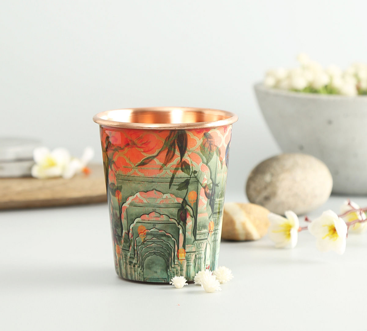 India Circus Peacock Dwar Small Copper Tumbler