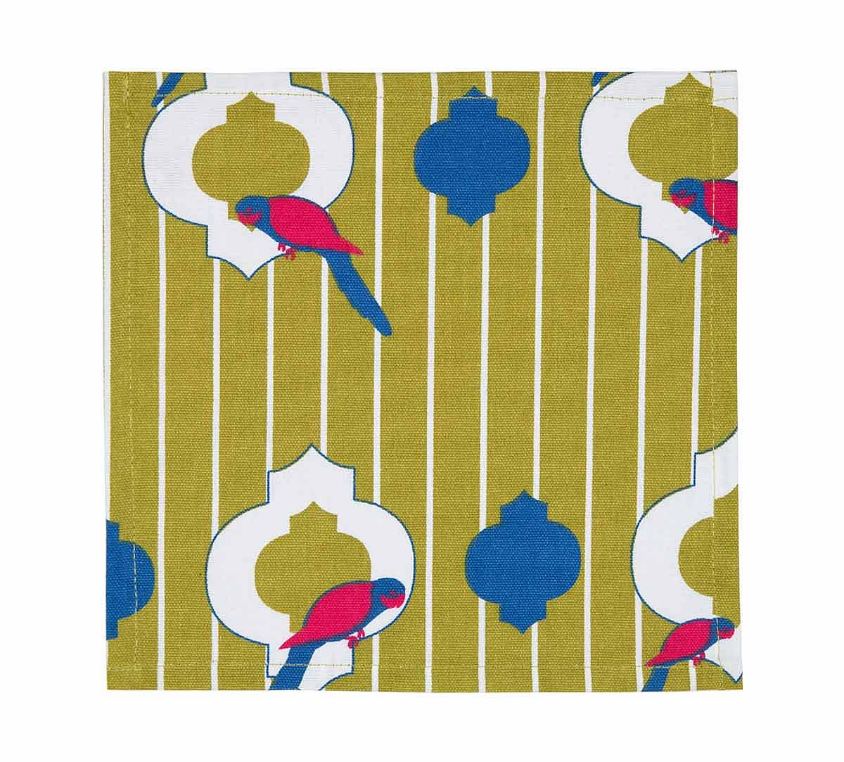 India Circus Peeking Parrots Cocktail Napkins Set of 6