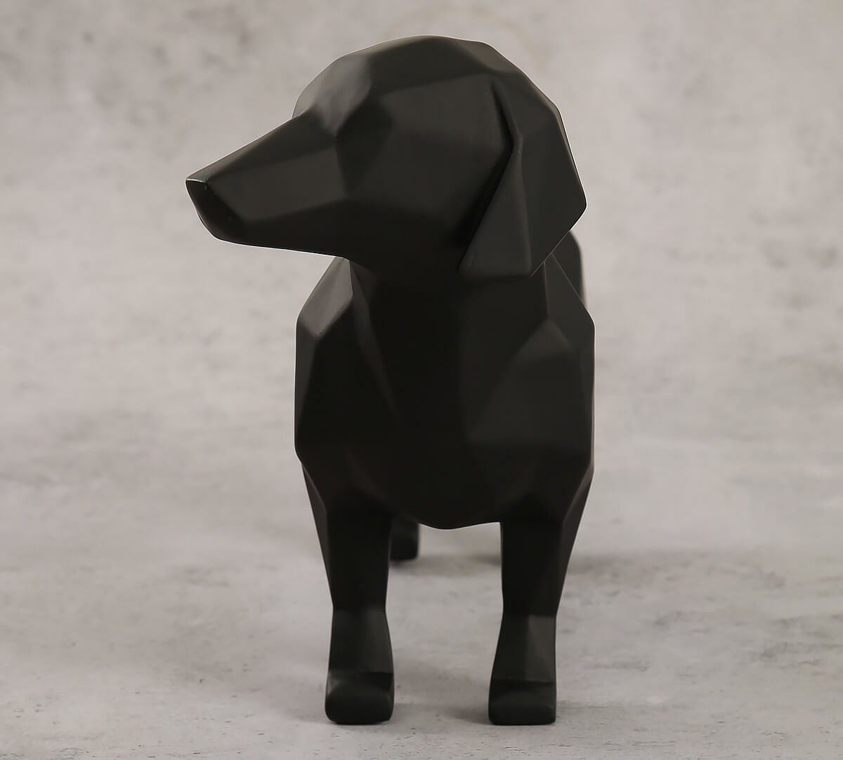 India Circus Pitch Black Dachshund Figurine