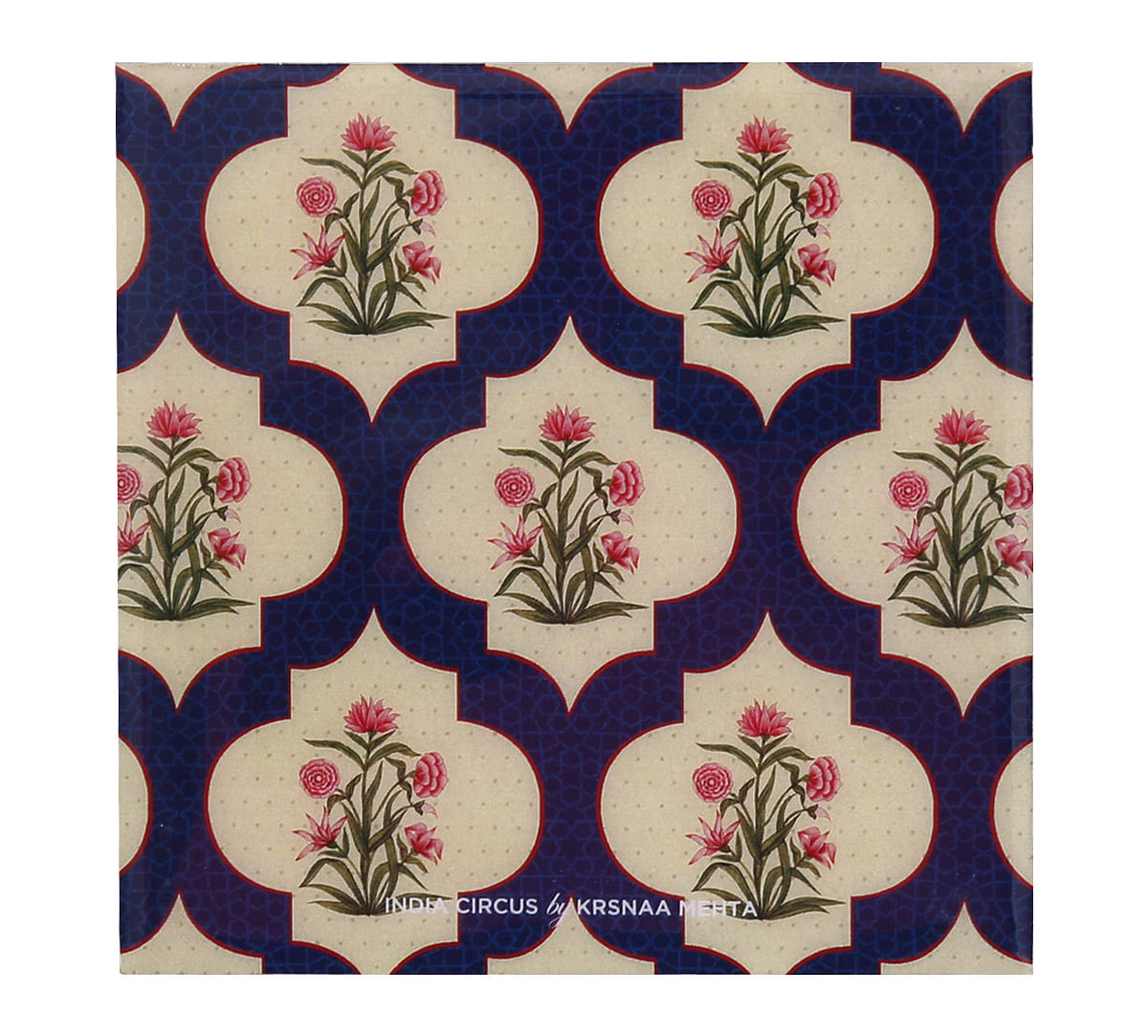 India Circus Poppy Flower MDF Table Coaster Set of 6