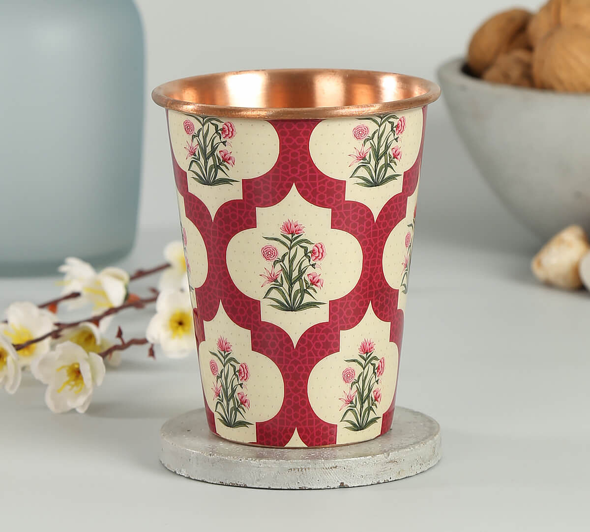 India Circus Poppy Flower Scarlet Copper Tumbler