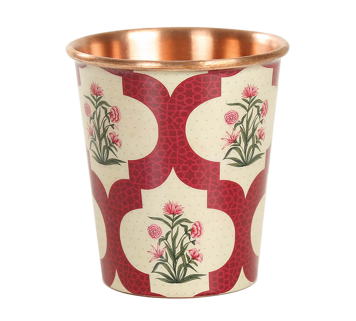 India Circus Poppy Flower Scarlet Small Copper Tumbler