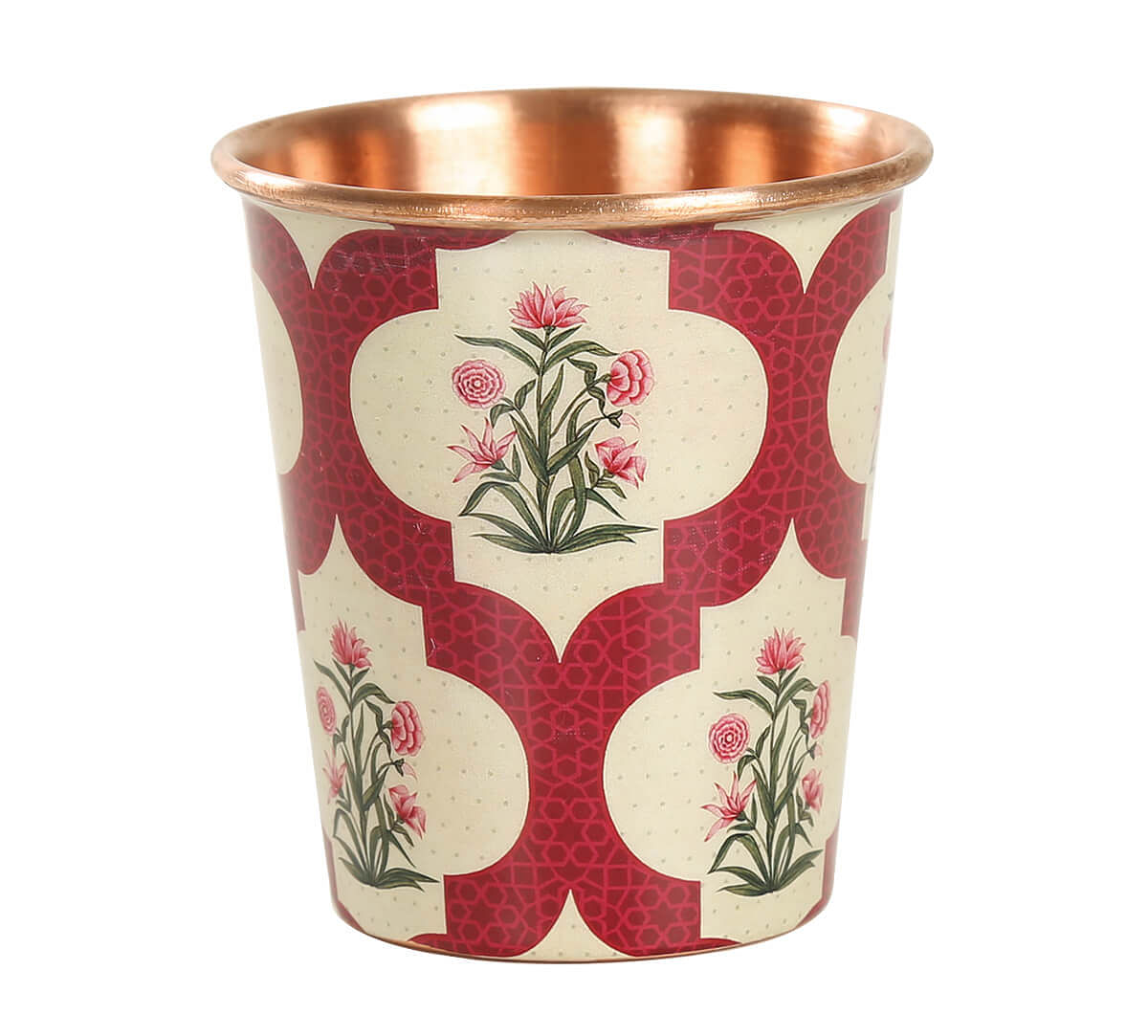 India Circus Poppy Flower Scarlet Small Copper Tumbler