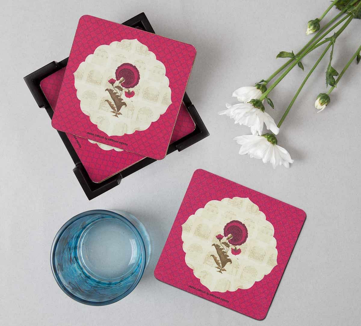 India Circus Poppy Surprise  Table Coaster Set of 6