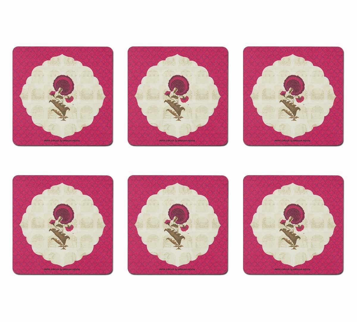 India Circus Poppy Surprise  Table Coaster Set of 6