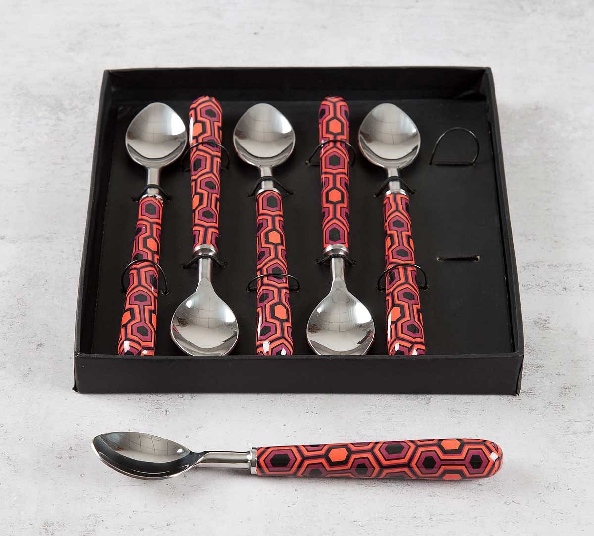 India Circus Prismatic Hexagons Dessert Spoon Set of 6