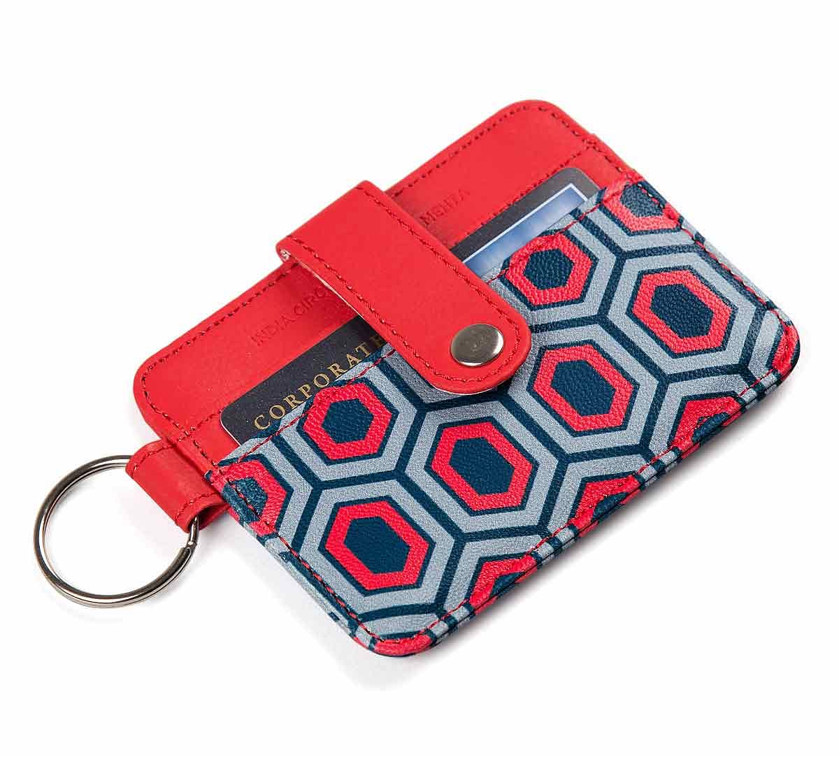 India Circus Prismatic Hexagons Keychain Card Holder