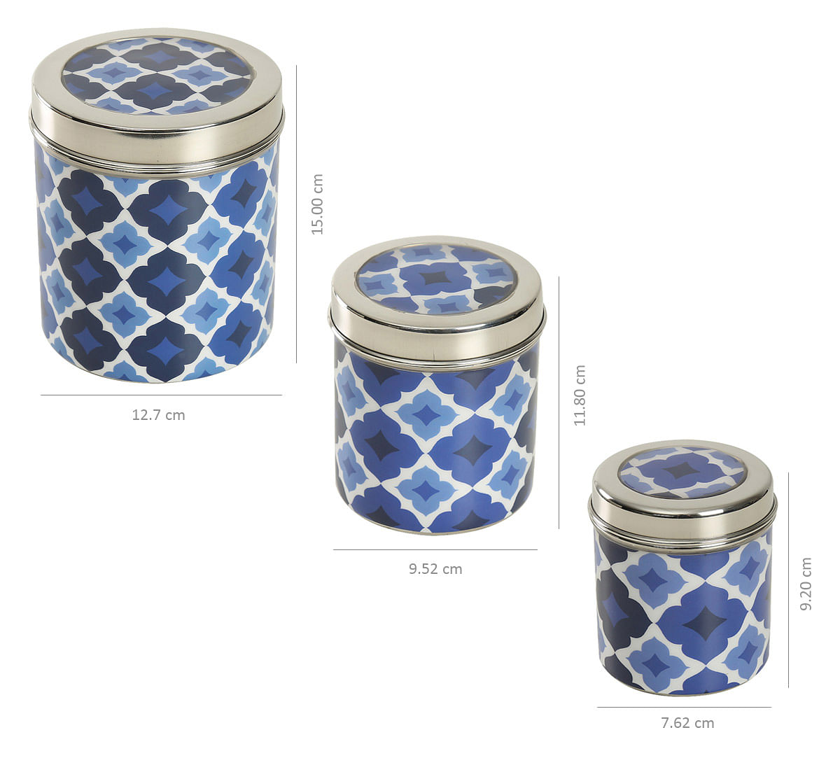 India Circus Prismatic Hexagons Steel Container (Set of 3)