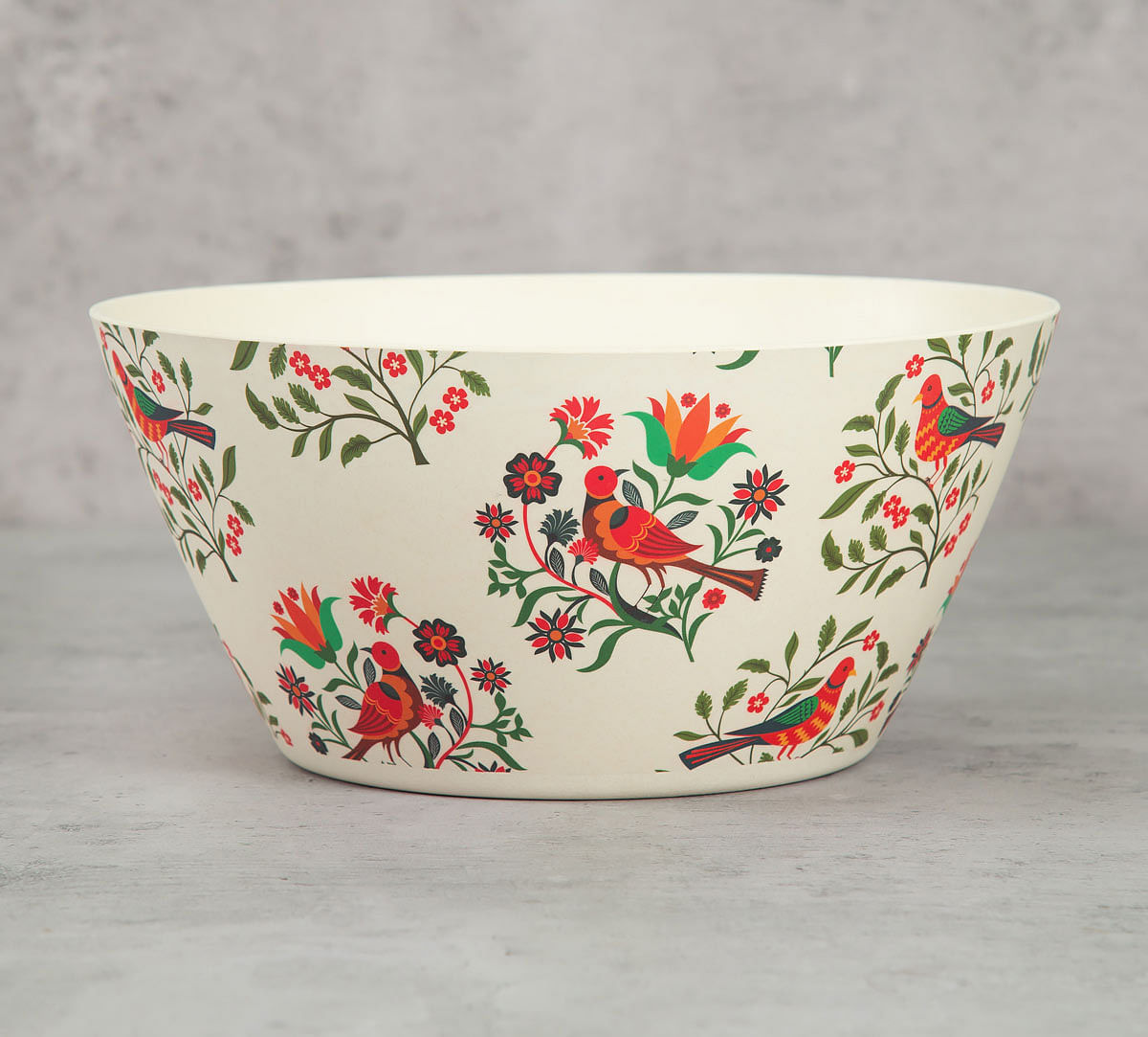 India Circus Psittacines Enquiry Bamboo Salad Bowl Set