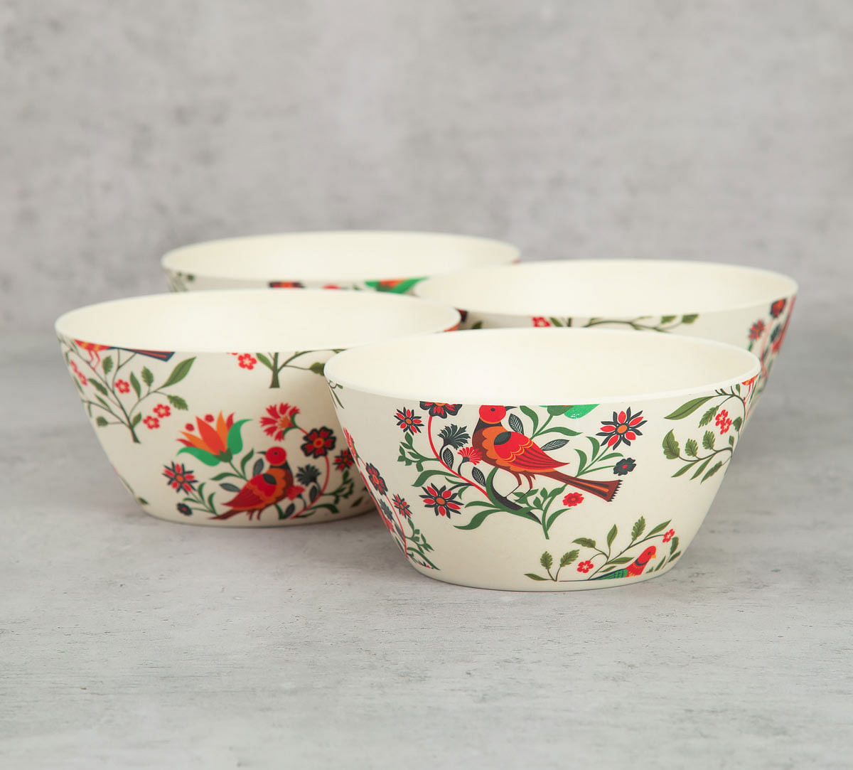 India Circus Psittacines Enquiry Bamboo Salad Bowl Set