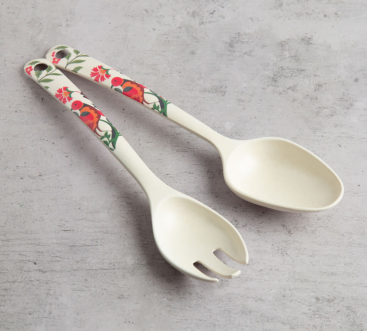 India Circus Psittacines Enquiry Bamboo Salad Bowl Set