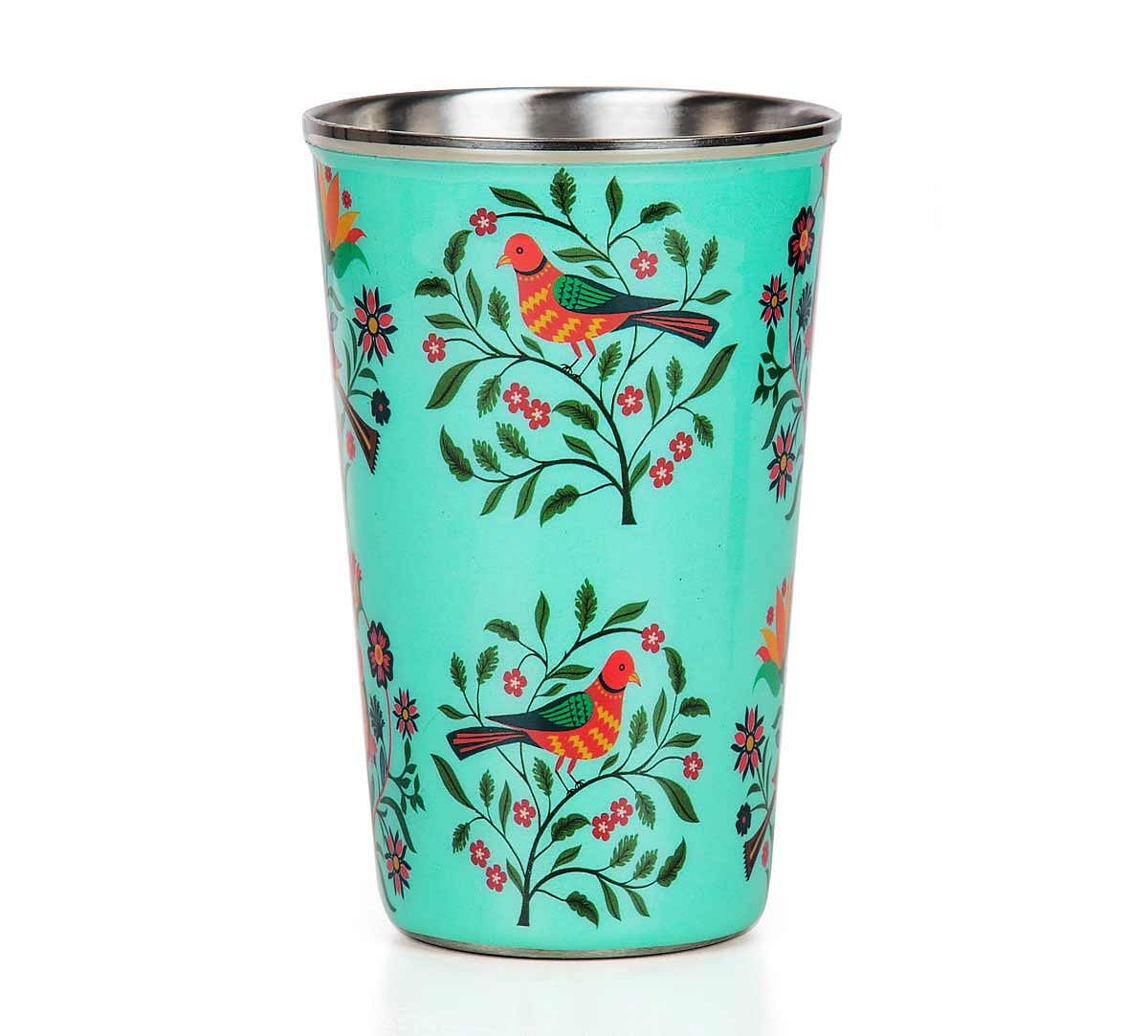 India Circus Psittacines Enquiry Medium Steel Tumbler Set of 2