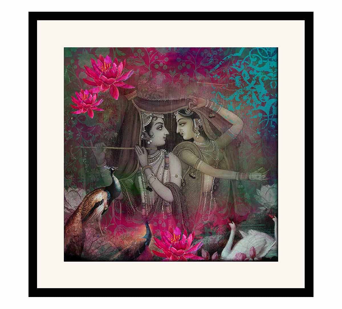 India Circus Radha & Krishna Framed Wall Art