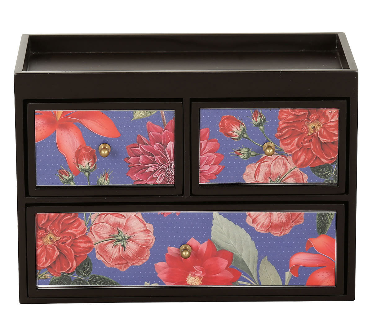 India Circus Red Blooms Chest of Drawer