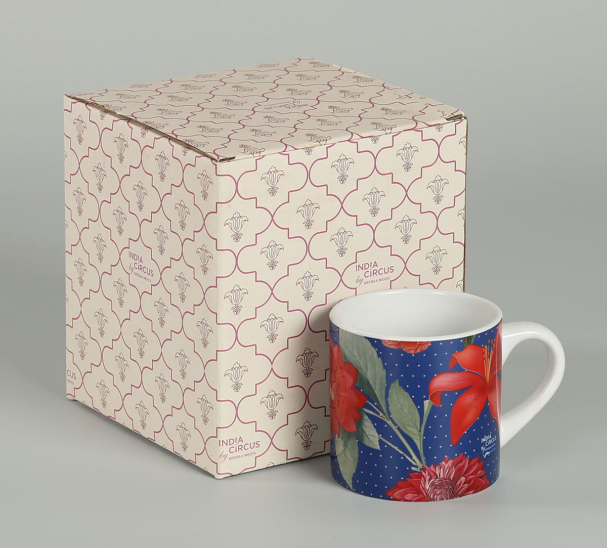 India Circus Red Blooms Espresso Mug