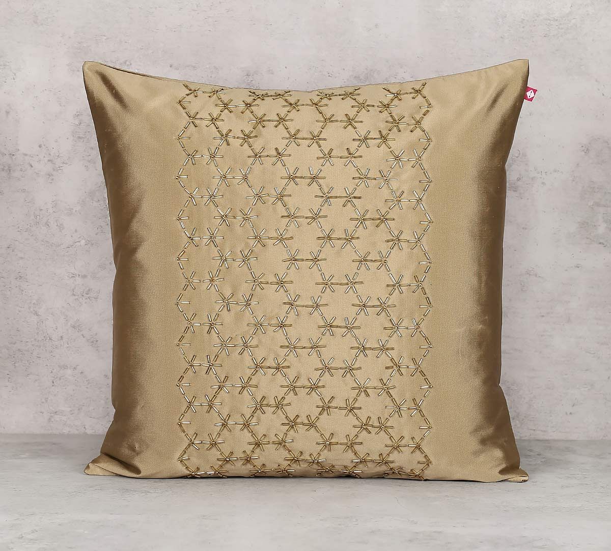 India Circus Rice Bead Beige Cushion Cover