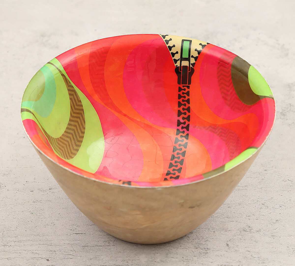 India Circus Ripple in a Zipper Wooden Bowl