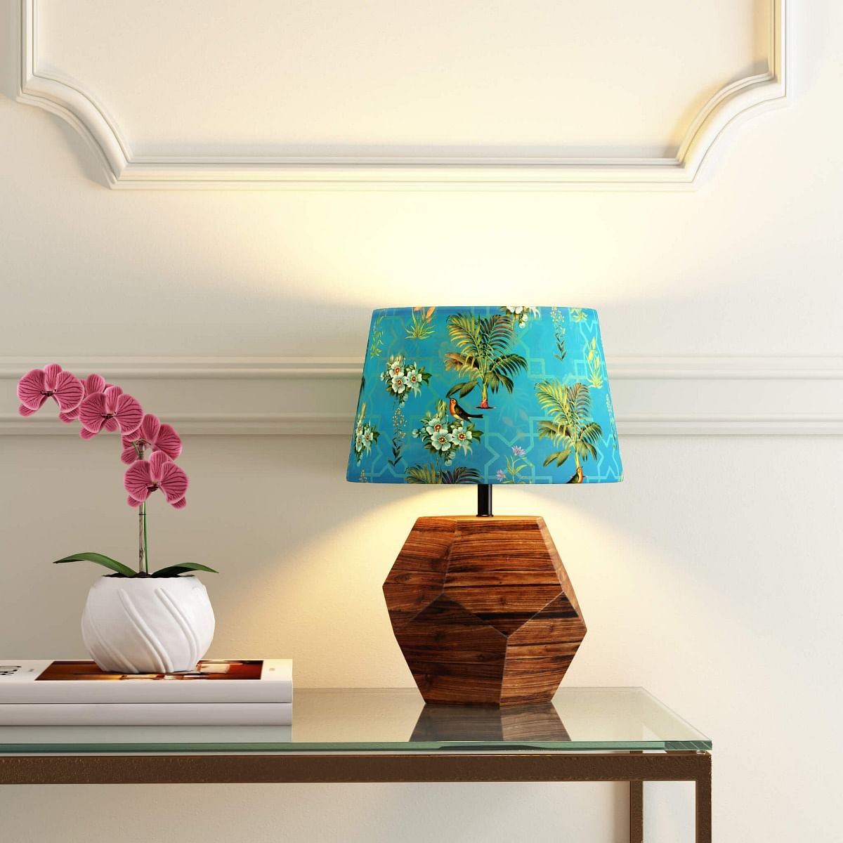 India Circus Robin Bird Park Hexagonal Lamp Shade