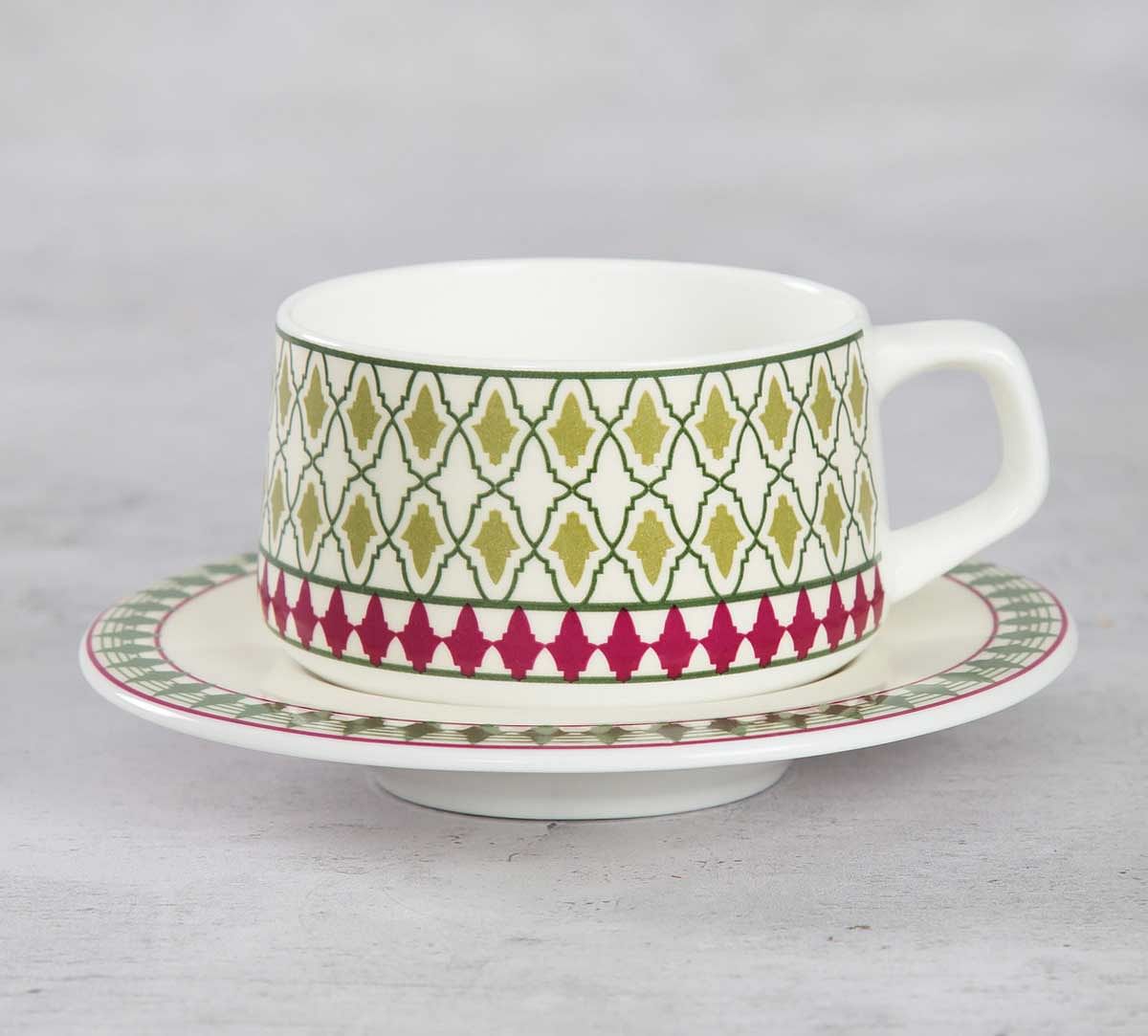 India Circus Rose Mallow Moscheutos Cup and Saucer